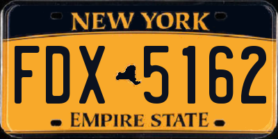 NY license plate FDX5162