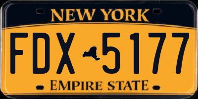 NY license plate FDX5177