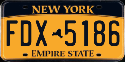 NY license plate FDX5186