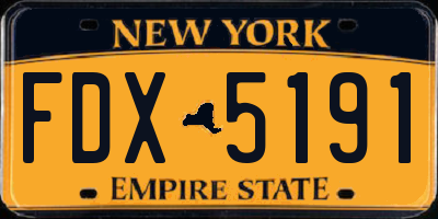 NY license plate FDX5191
