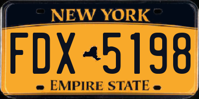 NY license plate FDX5198