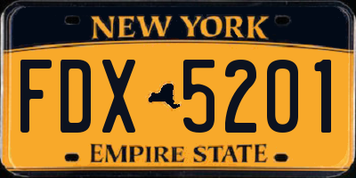 NY license plate FDX5201