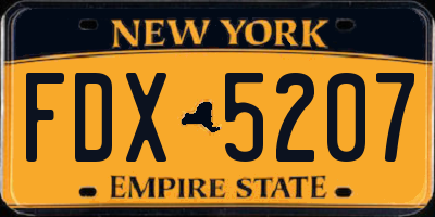 NY license plate FDX5207