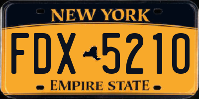 NY license plate FDX5210