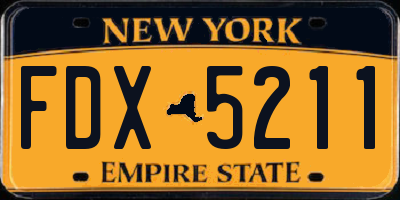 NY license plate FDX5211
