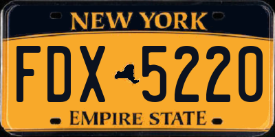 NY license plate FDX5220