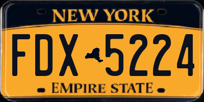 NY license plate FDX5224