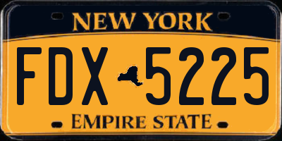 NY license plate FDX5225