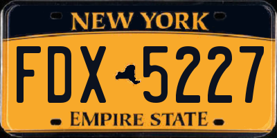 NY license plate FDX5227