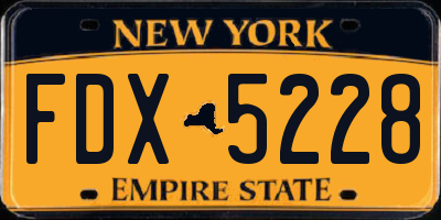 NY license plate FDX5228