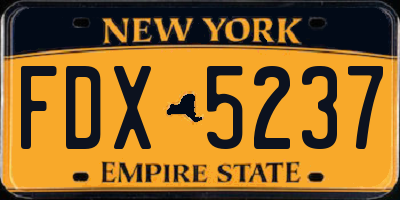 NY license plate FDX5237
