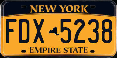 NY license plate FDX5238