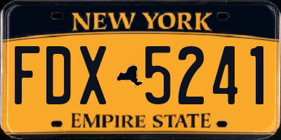NY license plate FDX5241