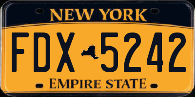 NY license plate FDX5242