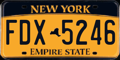 NY license plate FDX5246