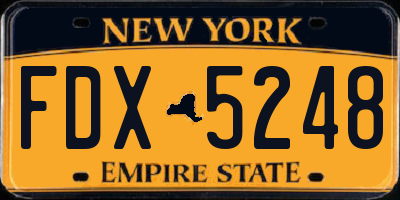 NY license plate FDX5248