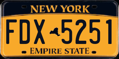 NY license plate FDX5251