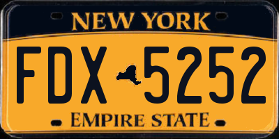 NY license plate FDX5252