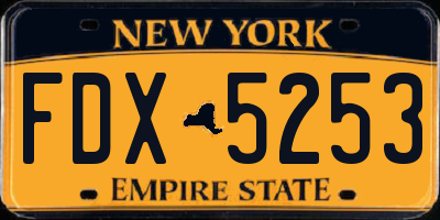 NY license plate FDX5253