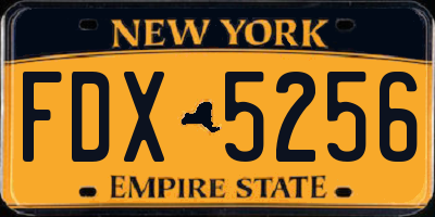 NY license plate FDX5256