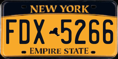 NY license plate FDX5266