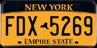 NY license plate FDX5269