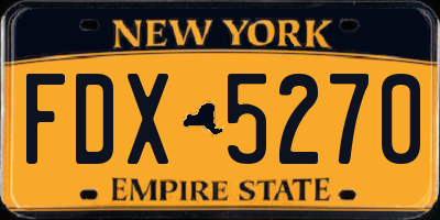 NY license plate FDX5270
