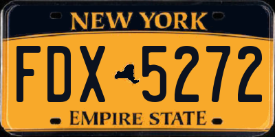 NY license plate FDX5272