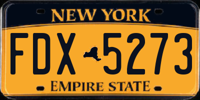 NY license plate FDX5273