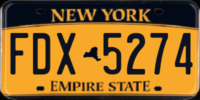 NY license plate FDX5274
