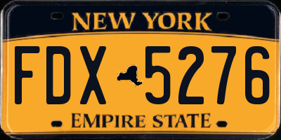 NY license plate FDX5276