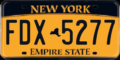 NY license plate FDX5277