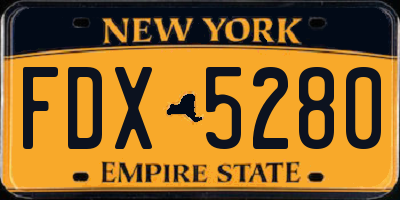 NY license plate FDX5280