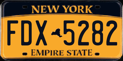 NY license plate FDX5282