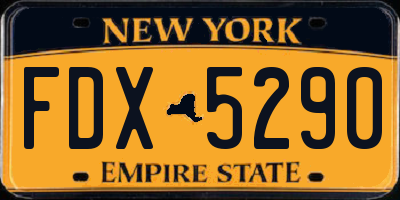 NY license plate FDX5290