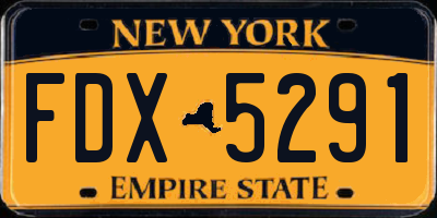 NY license plate FDX5291
