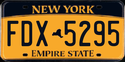 NY license plate FDX5295