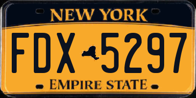 NY license plate FDX5297