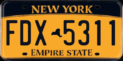 NY license plate FDX5311