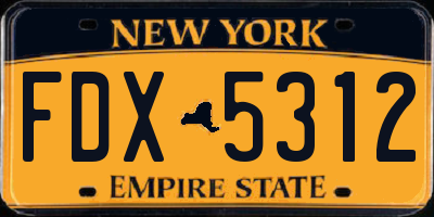 NY license plate FDX5312