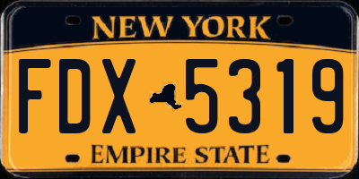 NY license plate FDX5319