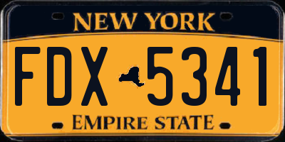 NY license plate FDX5341