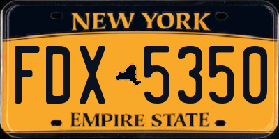 NY license plate FDX5350