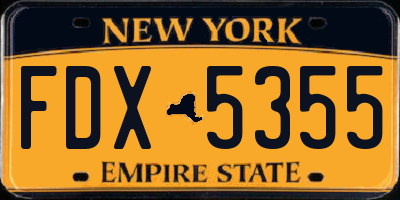 NY license plate FDX5355