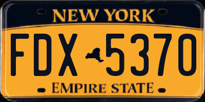 NY license plate FDX5370
