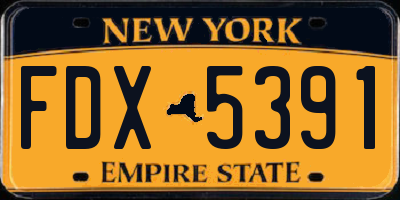 NY license plate FDX5391