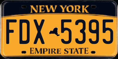 NY license plate FDX5395