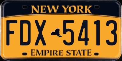 NY license plate FDX5413