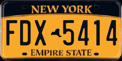 NY license plate FDX5414
