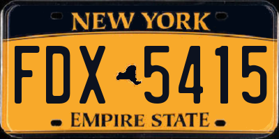 NY license plate FDX5415